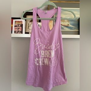 Bachelorette tank top size S “Brides Brew Crew” lavendar